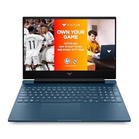 HP Victus, 12th Gen Intel Core i5-12450H, NVIDIA RTX 3050, 16GB DDR4, 512GB SSD (Win11, Office21, Blue, 2.3kg) 144Hz, 9MS, IPS, 15.6-inch(39.6cm), Flicker-Free Gaming Laptop, Enhanced Cooling,fa0333TX